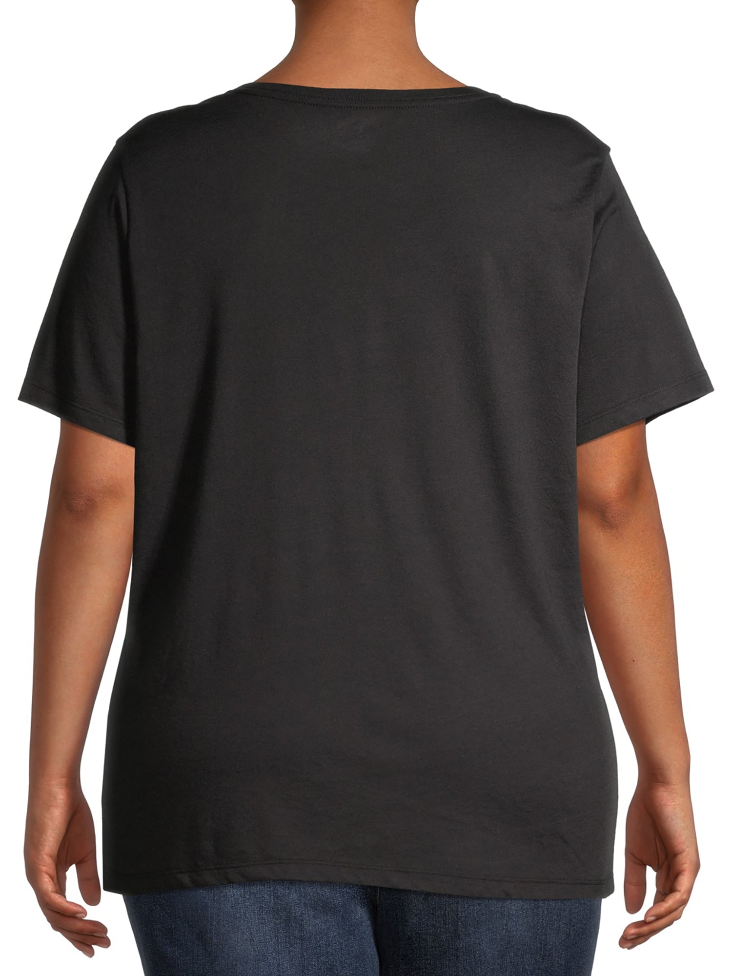 Holiday Time Women's Plus Size Festive Short Sleeve Crewneck T-Shirt