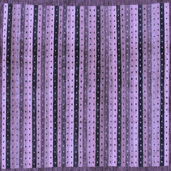 Ahgly Company Machine Washable Indoor Square Abstract Blue Modern Area Rugs, 4' Square
