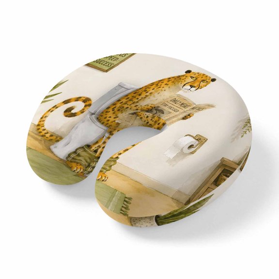 Neck Pillow Reading Newspaper Travel Pillow Memory Foam U Shaped Pillows, Abstract Funny Toilet Art Travel Neck Pillows for Airplane Car Office Home Sleeping Rest