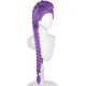 thumbnail image 3 of Nvzi Peluca sintética, 1 peluca morada de 39,37 pulgadas de largo con apariencia estilizada, cabello largo trenzado, peluca trenzada sintética gruesa, adecuada para fiestas temáticas., 3 of 5