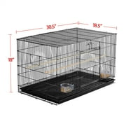 Yaheetech 30.5 inch Rectangle Breeding Flight Parakeet Bird Cage with Slide-Out Tray for Finches Budgies Cockatiels, Black