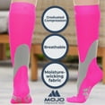 thumbnail image 4 of Mojo Compression Socks Athletic Men's and Women's 20-30mmHg Hot Pink, X-Large, 4 of 8