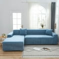 thumbnail image 2 of 2024 Plush Sectional Couch Cover   Stretch L Shape Sofa Covers For Sectional Sofa Set  L Shape Couch Protector Chaise Lounge Covers For Dogs Kids-Gray-1 Seater, 2 of 9