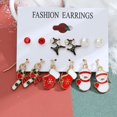thumbnail image 5 of QWZNDZGR New Trend Christmas Earring Set Female Winter Snowflake Tree Snowman Bell Earring Fashion Christmas Ball Earring Jewelry Gift, 5 of 6