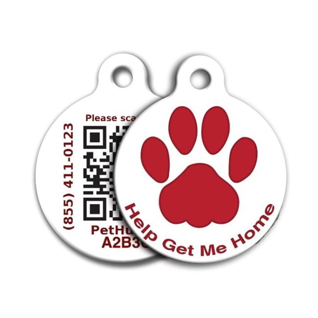 PetHub PCRPRM Premium Red Paw Tag Large