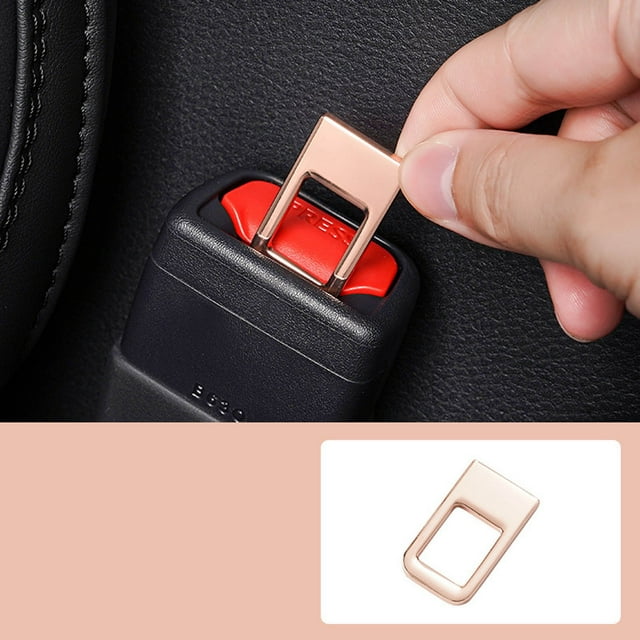 Riforla Car Seat Belt Insert TAB Holder Bayonet Card Extender Connector Car Interior Accessories Rose Gold