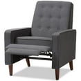 thumbnail image 6 of Bowery Hill Mid-Century Fabric Tufted Recliner in Gray/Walnut, 6 of 12
