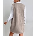 thumbnail image 2 of xxxiticat Women's Long Sweater Vest Overall Dress Oversized V Neck Sleeveless Spring Knit Shirt Short Dress(AP,S), 2 of 4