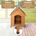thumbnail image 5 of Pefilos 39" Outdoor Wood Dog House with Elevated Floor, Puppy Kennel Waterproof Pet Cat Shelter, Brown, 5 of 7