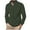 Green, variant on hoksml Men's Corduroy Jackets Padded Thickened Warm Outerwear Solid Color Stand Collar Long Sleeved Top Zipper Up Coat with Pocket