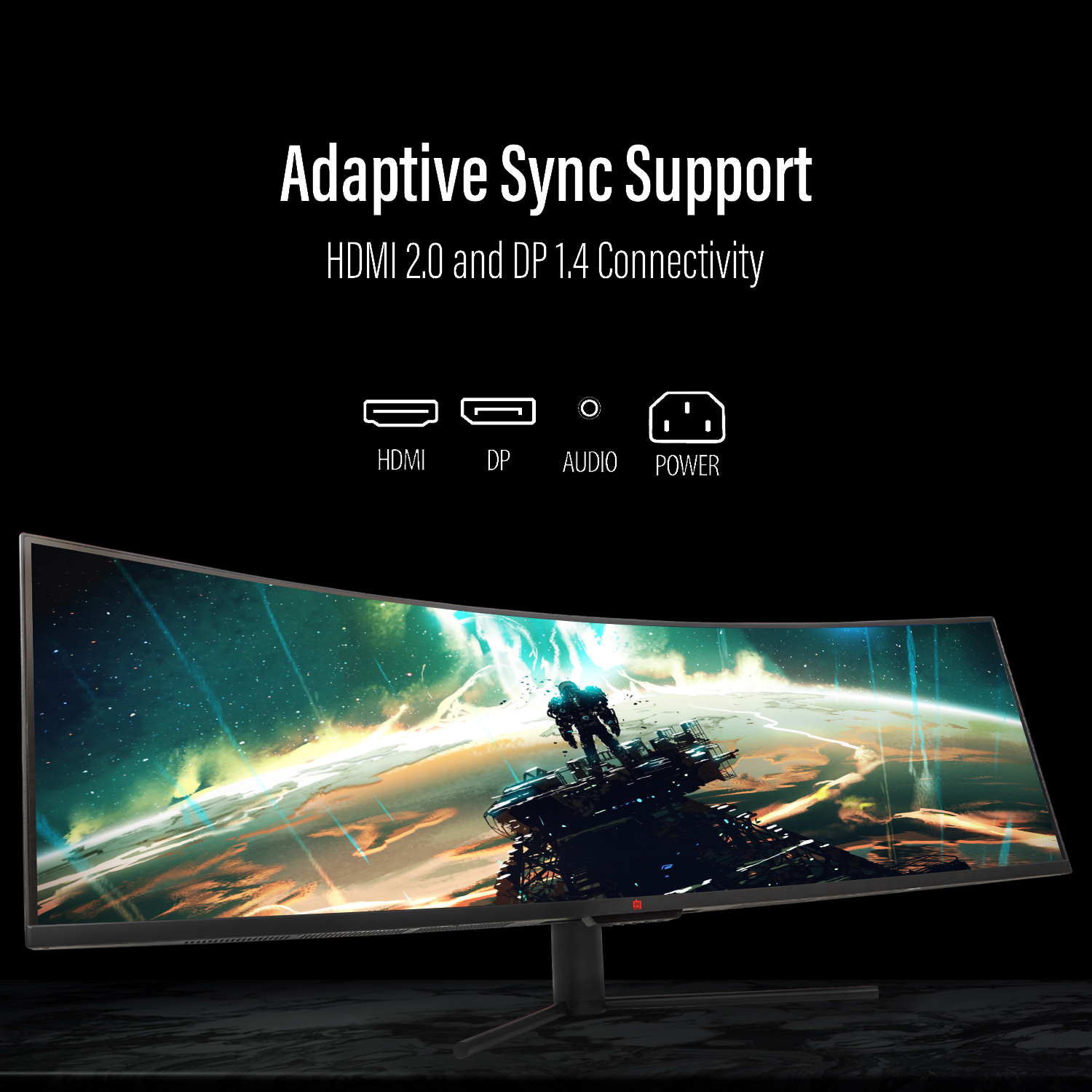 Deco Gear 49" Curved Ultrawide E-LED Gaming Monitor, 32:9 Aspect Ratio, Immersive 3840x1080 Resolution, 144Hz Refresh Rate, 3000:1 Contrast Ratio (DGVIEW490) - image 3 of 7