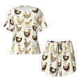 thumbnail image 5 of Wukai Funny Chicken Women's Pajama Set,Short-Sleeve Top and Shorts with Elastic Waistband and Pockets for Loungewear, Yoga, and Casual Wear-, 5 of 8