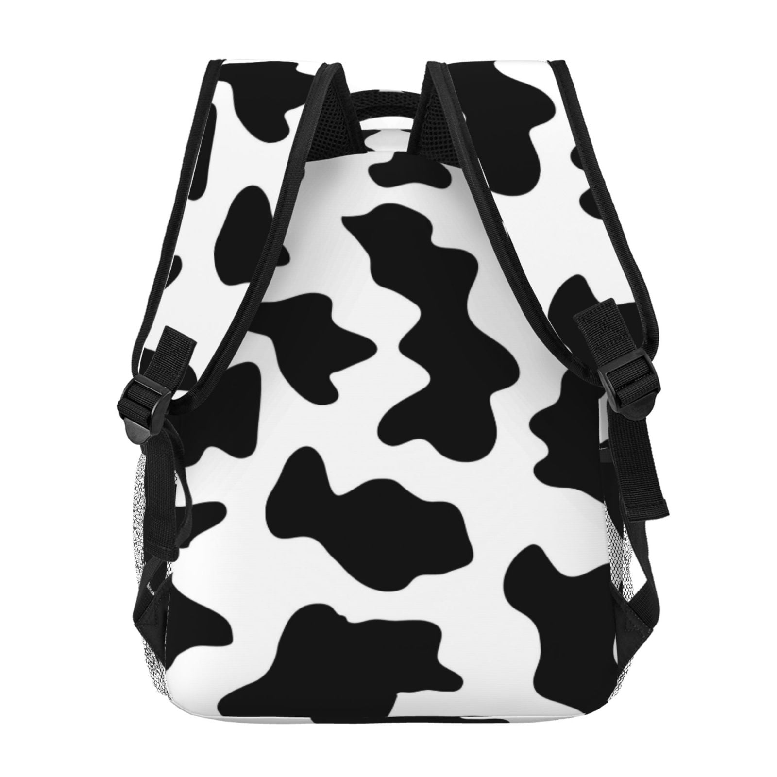 Ratiio Milk Cow Print Eco-Friendly Casual Backpack, Water-Resistant Polyester Canvas Daypack with Smooth Zippers, Comfortable & Durable Travel Bag with Laptop Compartment