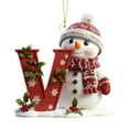 thumbnail image 3 of Snowman Personalized Initial Christmas Ornaments Custom Ornaments with Name, Personalized A-Z Letter Ornament,Acrylic Name Ornament for Christmas Tree, Xmas Gifts for Family Kids Friends V, 3 of 10