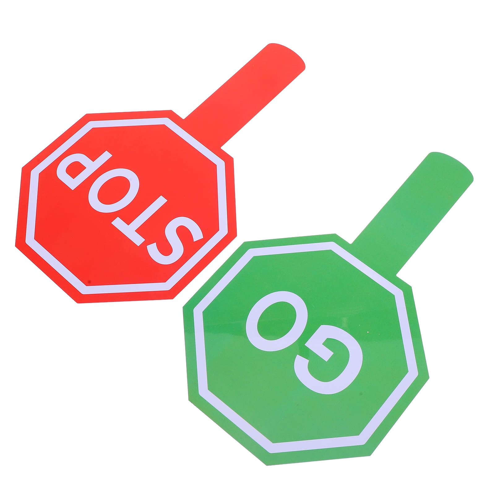 2 Pcs Stop And Go Signs Traffic Paddle With Handle Double-Sided