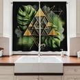 thumbnail image 2 of Ambesonne Monstera Kitchen Curtains, Abstract Boho Mystery Art, 55"x45", Fern Green Pale Brown, 2 of 3