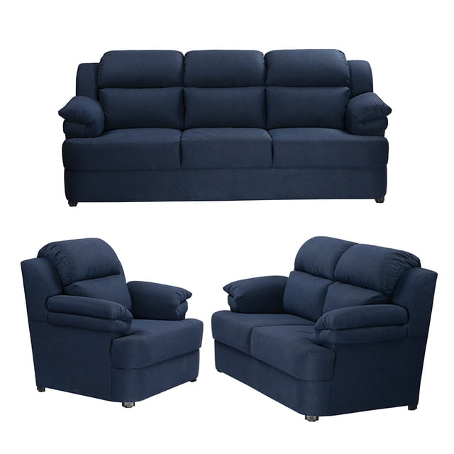 Sala 3-2-1 TRINITY Kendra ( Sofá, Love Seat, Sillón ) Azul