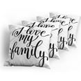 thumbnail image 5 of Ambesonne Saying Throw Pillow Cover 4 Pack, I Love My Theme Calligraphy, 20", Black and White, 5 of 7