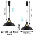 thumbnail image 3 of FSLiving Adjustable Height Track Pendnat Light H-Type Industrial Retractable Track Spotlight with Telescoping Rod Gimbaled Lamp-Post Halo Track DIY Instant On Cover Lamp, Black - 3 Lights, 3 of 7