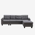 thumbnail image 1 of Cosmic Homes Bexen 2-Piece Reversible Sectional Sofa, Fabric Upholstery, Grey Couch with Cup Holder, 1 of 5