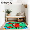 thumbnail image 3 of ODIKA 5'x7' Machine Washable Non-Slip Area Rug, Animated Seafood Character Hook Design with Vibrant Details High Traffic Rug with Pad, Red, 725010, 3 of 8