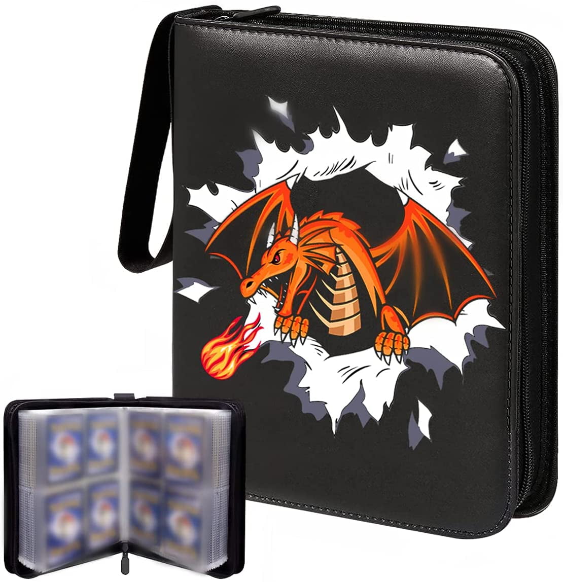 Trading Card Binder with Sleeves Fits 400 Cards, Baseball Card Binder Collector Album Holder for