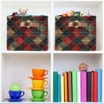 thumbnail image 6 of Yayeee 2 Pack Canvas Storage Basket with Handles for Shelves Fabric Bins Closet Organizer, Dark Tartan Pattern, 6 of 8