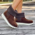 thumbnail image 4 of OKBOP Women's Slip-On Boots Round Toe Pull-On Foam Cushioning Block Heel Brown Stylish Women's Boots Sizes 39, 4 of 5
