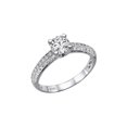thumbnail image 2 of 8.00MM D-F VS Moissanite Engagement Ring With Diamonds (1.6 ct Moissanite Weight, 2.2 ctw dew) Micro Pave 3 row 14K Gold, 2 of 3
