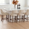 thumbnail image 5 of Bar Stools Set of 2, Upholstered Counter Height Bar Stools, Modern Counter Stools with Wood Legs for Kitchen Island Dining Room Bar, Beige, 5 of 8