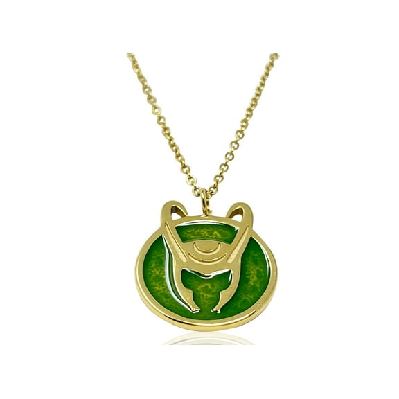 Marvel Studios: Loki Helmet Necklace   Women Loki Helmet Symbol Pendant Necklace - Chain 25.5 cm