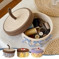thumbnail image 7 of SLYNSHome Round Cotton Rope Storage Basket with Lid, Coffee Decorative Woven Storage Bin, Pot, Caddy, Organizer, Container for Snacks, Towels, Plants, 7 of 7