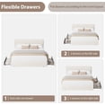 thumbnail image 4 of Teddy Fleece King Size Bed Frame, Cloud Cream Bed Frame with 2 Storage Drawer and Adjustable Headboard, Soft Teddy Fabric, No Box Spring Required, Easy Assembly, Cream, 4 of 7