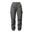 thumbnail image 2 of Vrorvz Cargo Jogger for Womens Drawstring Elastic Waisted Joggers Slim Leg Pant Outdoor Hiking Pants with Pockets, 2 of 5