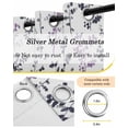 thumbnail image 6 of Grey Purple Botanical Blackout Curtains, Light Blocking Print Window Curtains, Watercolor Spring Floral Summer Leaf Thermal Insulated Window Drapes for Living Room 2 Panels, 84"W x 84"L, 6 of 9