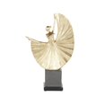 thumbnail image 6 of 11" x 17" Gold Polystone Ballet Dancer Sculpture with Elevated Black Base, by DecMode, 6 of 9