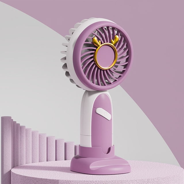 JZCHUNTOY Handheld Mini Fan, Cute Deer Design USB Rechargeable, Portable Quiet Personal Fan, Suitable for Outdoor Travel Office Commute