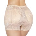thumbnail image 4 of Lu's Chic Women's Padded Shaper Shorts Lace Shapewear Panties Mesh Underwear Hip Dip Butt Lifter Nude Small, 4 of 5