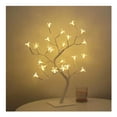 thumbnail image 1 of Lámpara LED de mesa para árbol de bonsái, lámpara de árbol USB, decoración de dormitorio de Navidad, luz de noche de mesa blanca, 24 luces Sakura, 1 of 5