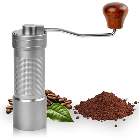 

8 levels durable aviation aluminum silver coffee manual espresso grinder