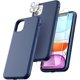 thumbnail image 1 of TOCOL Funda 5 en 1 para iPhone 13, con 2 protectores de pantalla + 2 protectores de lente de cámara, funda de silicona líquida para iPhone 13, azul medianoche, 1 of 4
