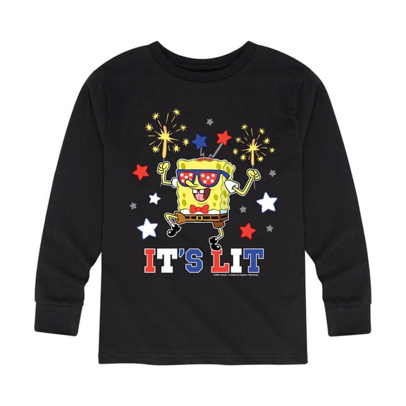 SpongeBob SquarePants - It's Lit - Toddler And Youth Long Sleeve Graphic T-Shirt
