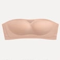 thumbnail image 4 of Women Strapless Mesh Bandeau Bra, Solid Lightweight Tube Top, Comfort Breathable Daily Underwear Rose Gold-AA M(M), 4 of 6