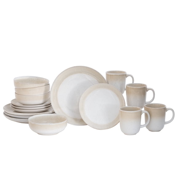 Better Homes & Gardens Sorrell Beige Reactive Stoneware 16-Piece Dinnerware Set