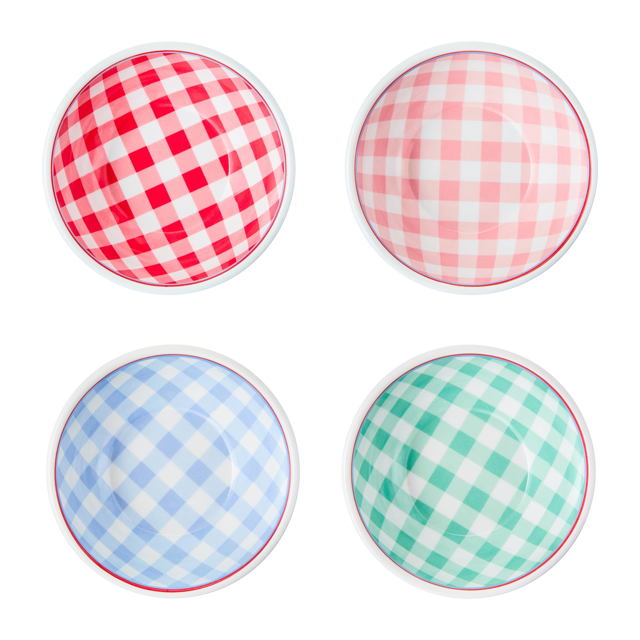 Sheila Bridges Philadelphia Collection Multicolor Gingham Melamine Dip Bowls, 4 Count