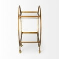 thumbnail image 2 of Showstopper Circular Rolling Gold Bar Cart, 2 of 3