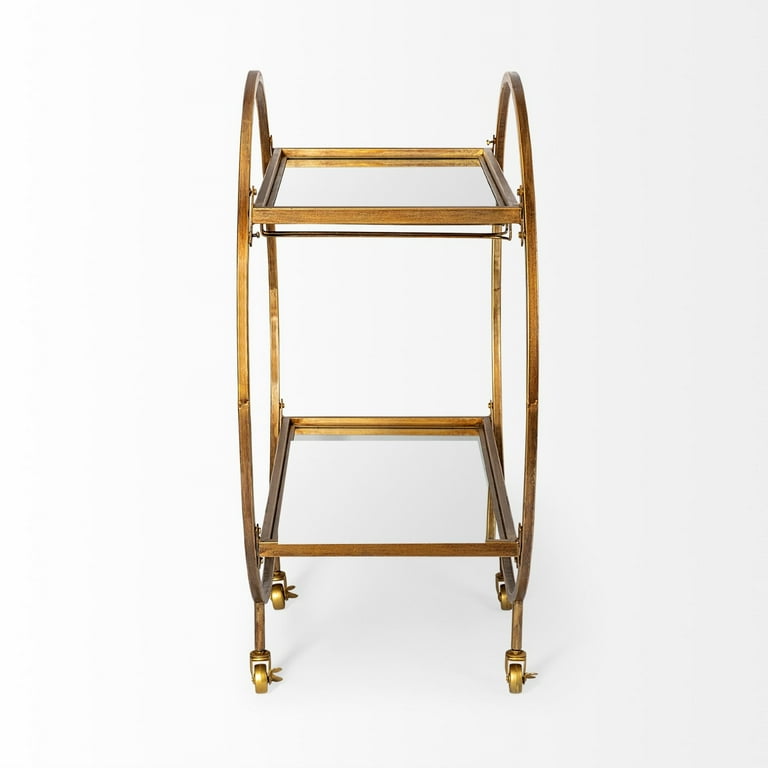 Showstopper Circular Rolling Gold Bar Cart Showstopper Circular Rolling Gold Bar Cart