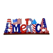 Lilixerw 4th of July Patriotic Wooden Ornaments,Memorial Day Tree Ornaments Red White Blue Gnome American Flag Wood Farmhouse Independent Day Decor for Small Tree Home Party