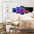 thumbnail image 4 of Elephant Stock Rainbow Fog Wall Art - Horizontal Multi Panel Canvas - Living Room Wall Decor - Abstract Multi Panel - Black And Blue Decor - 36" x 15", 4 of 4