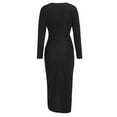 thumbnail image 3 of UPPADA Womens Cocktail Dress Long Sleeve Wedding Guest Dress Side Slit Cute Gown Formal Swing Dress High Waist Party Prom Gown Cocktail Dress Winter, 3 of 6